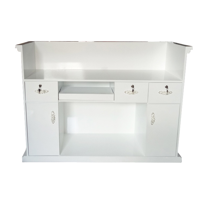 RD004 Vintage painted commercial curved reception desk
