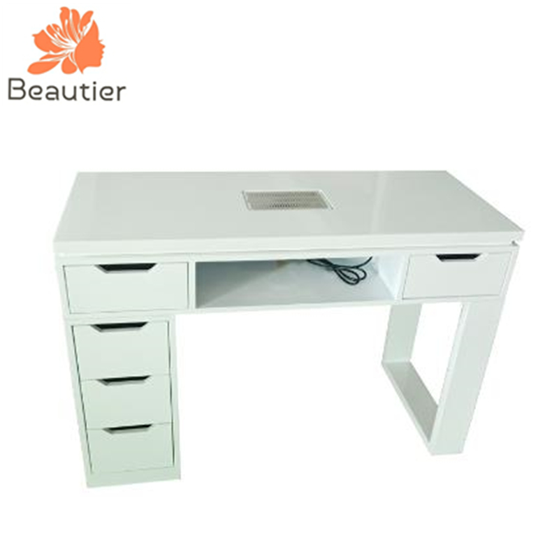 M888-1 Glass top Modern nail table with dust collector