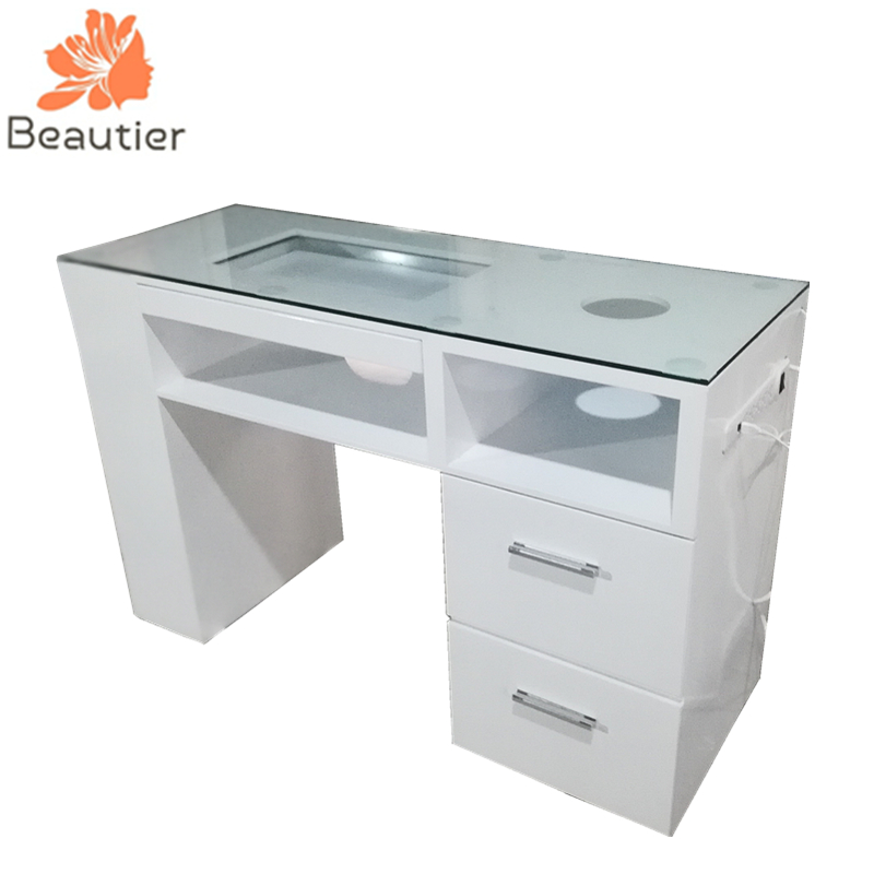 NT3067 White modern new nail table with light and nail display