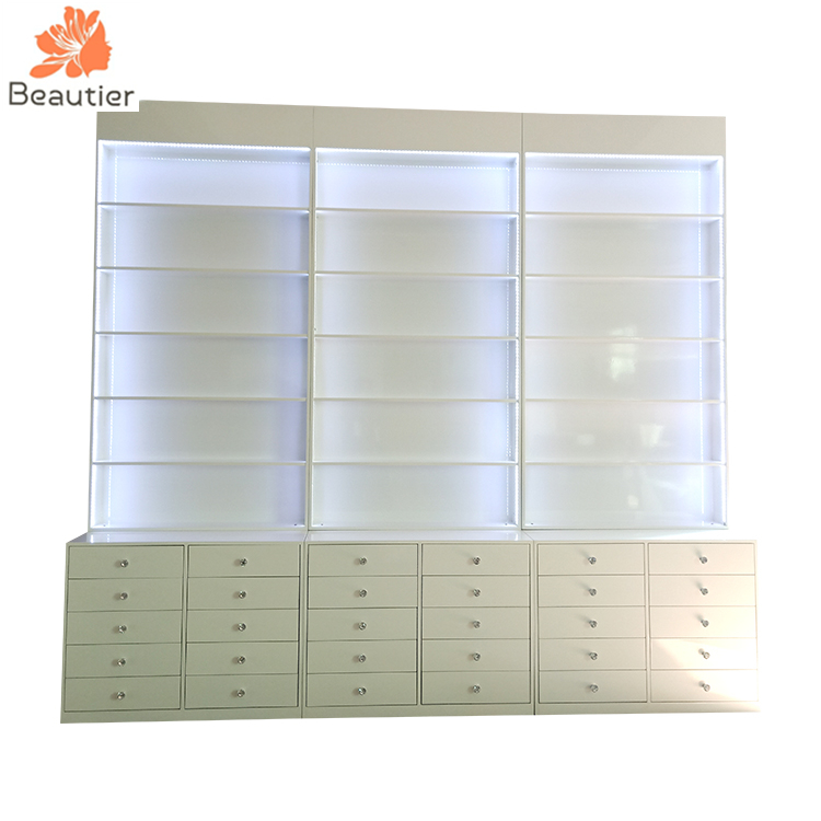 NR3021 Luxury large nail salon cabinet stand with LED light