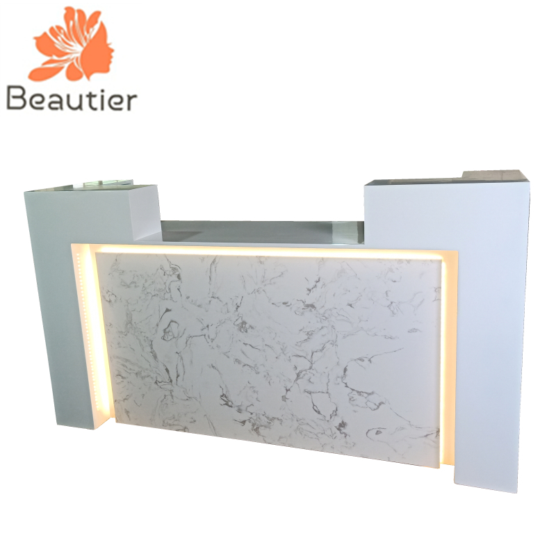 RD012 luxury marble reception desk with LED light