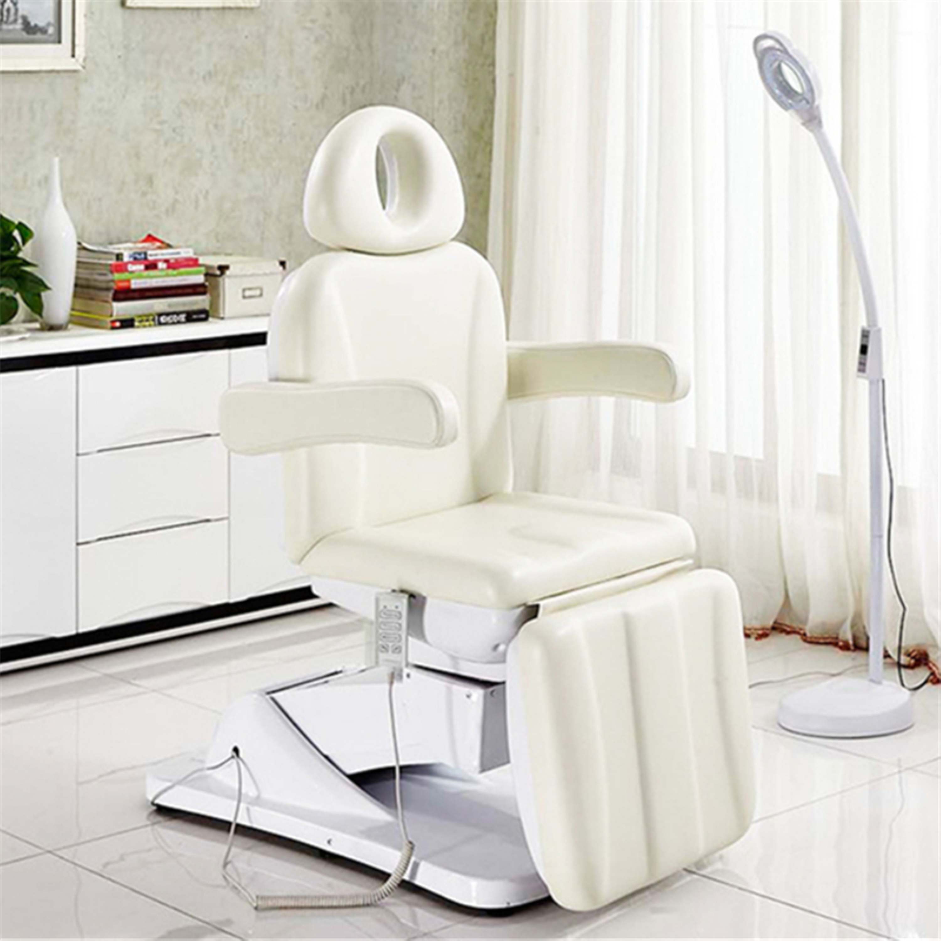 RE003 White electric 3 motors beauty salon cosmetic bed