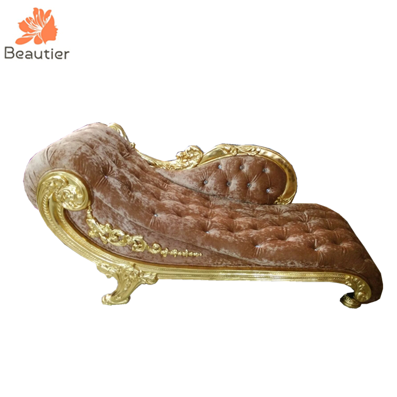 WS1014 Velvet fabric chaise sofa for beauty salon use