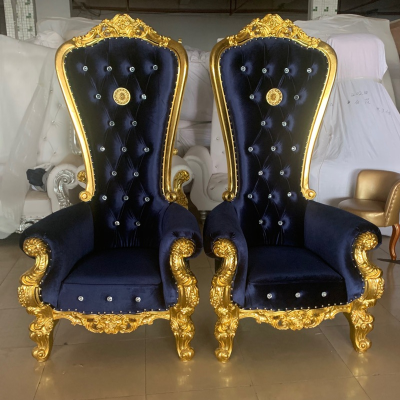 KC2002 Blue Velvet throne chair for pedicure use