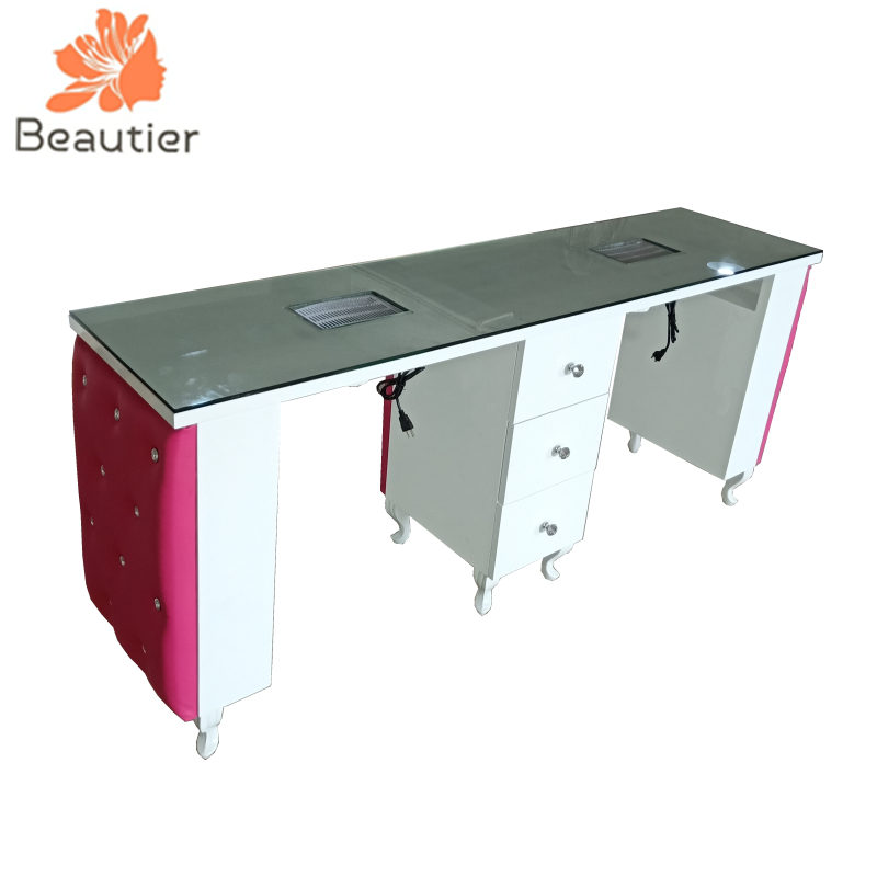 M702C Tempered glass top manicure salon nail tables