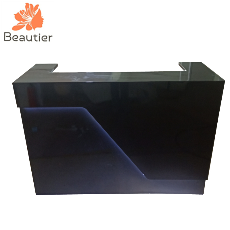 RD2081 High glossy black LED salon reception desk canada