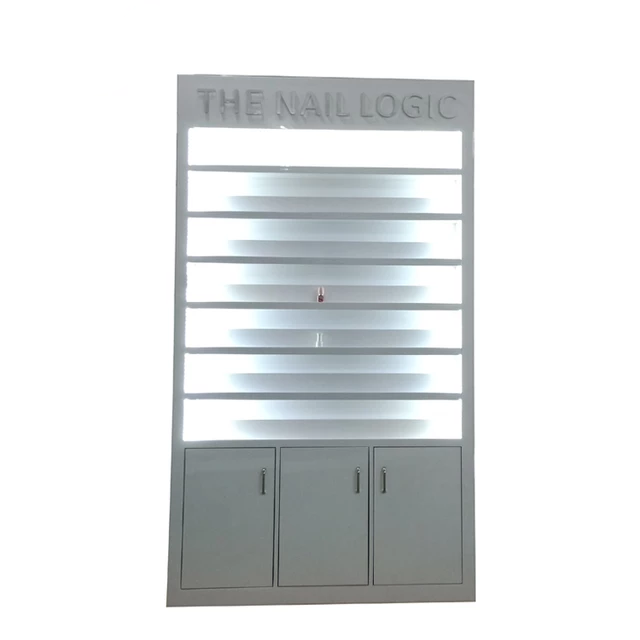 NK019 USA Custom LOGO LED light nail polish rack white