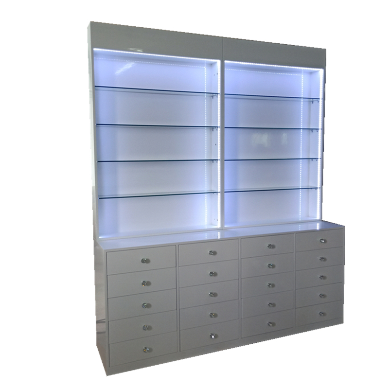 NR009 Royal nail shop furniture nail polish cabinet with LED light