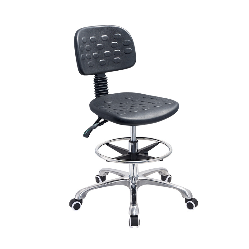 P027 Ergonomic healthe centre polyurethane anti-static lab chair with footrest